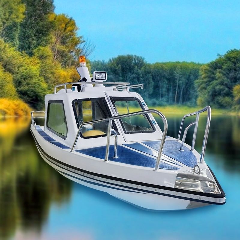 17ft/5.2m fiberglass small jet ski wave boat half closed cabin speed boat for sale