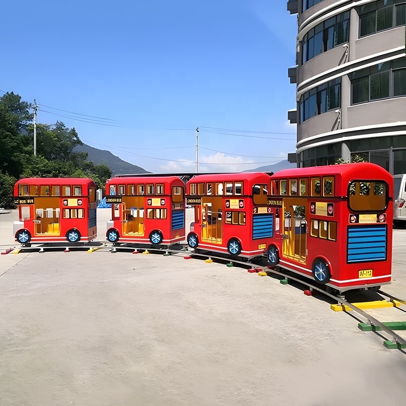 Entertainment Children Outdoor Kids Bus Train Track Electric Amusement Park Train for Sale