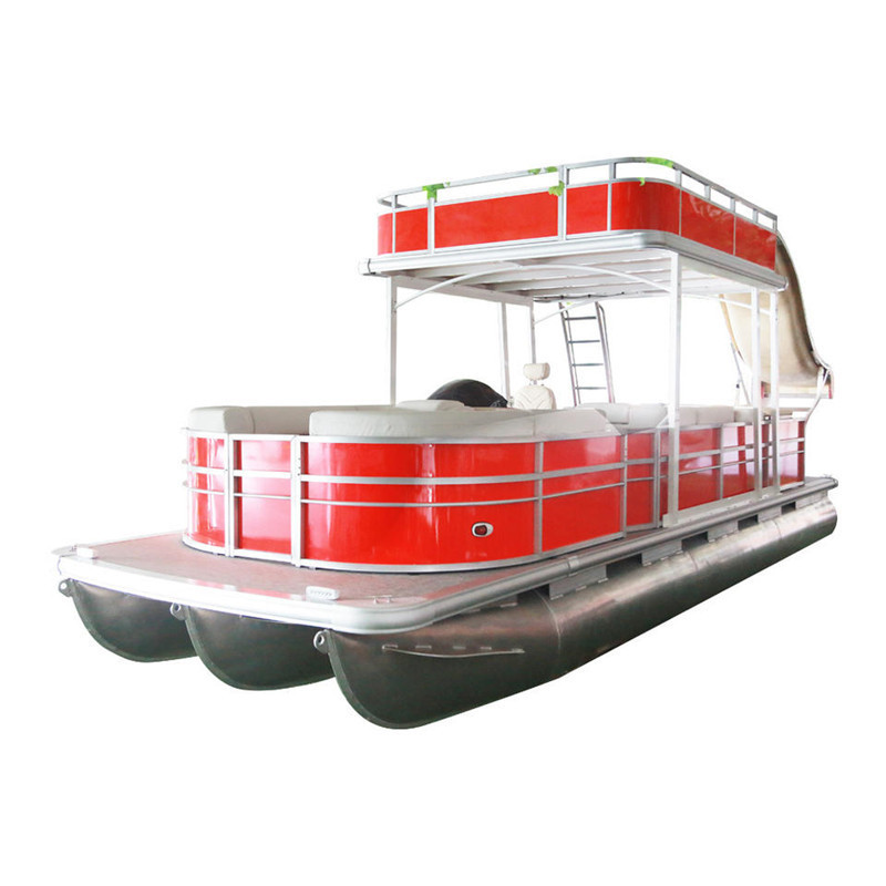 New products luxury fishing yacht with beautiful interior design inshore pleasure cruising aluminum pontoon boat for party