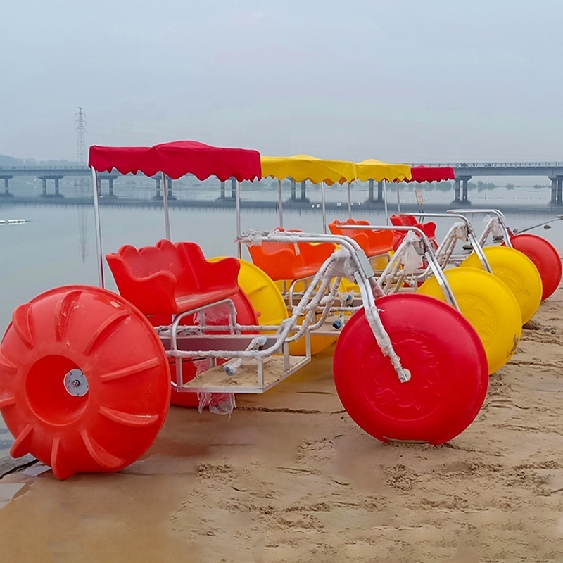 water bike pedal boat 3 big wheels PE material water tricycle for sale