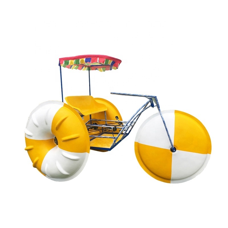 Water Park Sports Equipment Aquatic Tricycle 3 pontoon wheels water tricycle LLDPE material water trike for sale