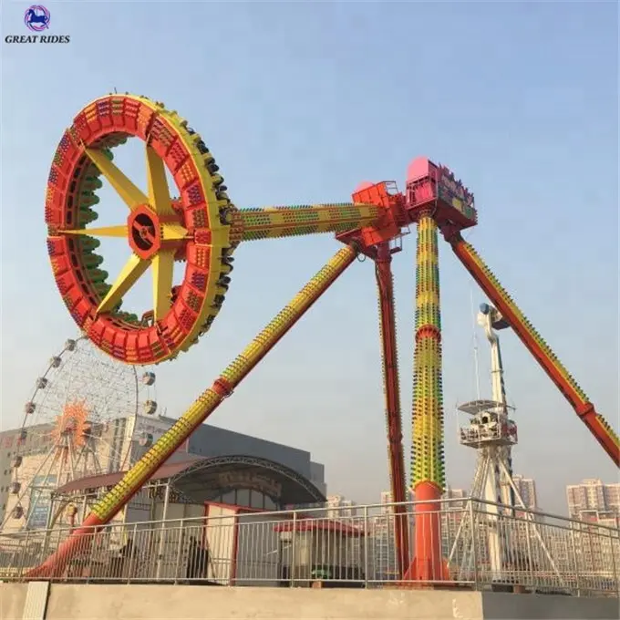 Large Swing Pendulum Rides Outdoor Amusement 32 Seats Pendulum Ride Meteor Hammer Big Frisbee Rides