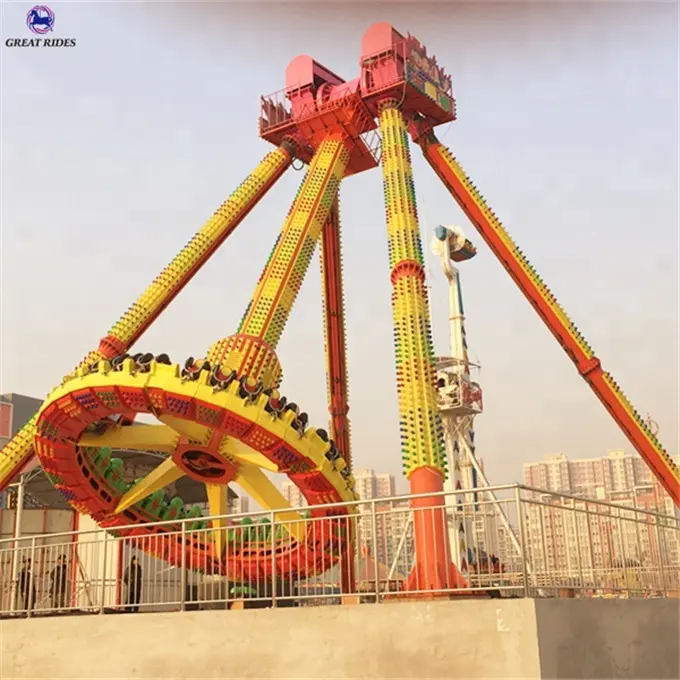 Large Swing Pendulum Rides Outdoor Amusement 32 Seats Pendulum Ride Meteor Hammer Big Frisbee Rides