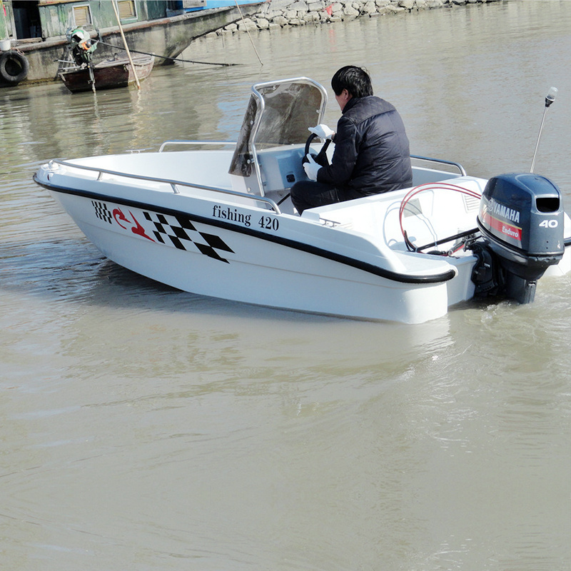 4 Seats Fishing Boat Popular Mini Fiberglass boat 4.2m Yacht Without Outboard Motor