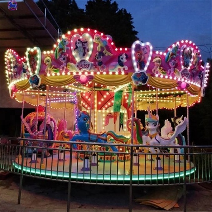 Attractions christmas decoration fairground rides 16 seats merry go round miniature carousel for sale