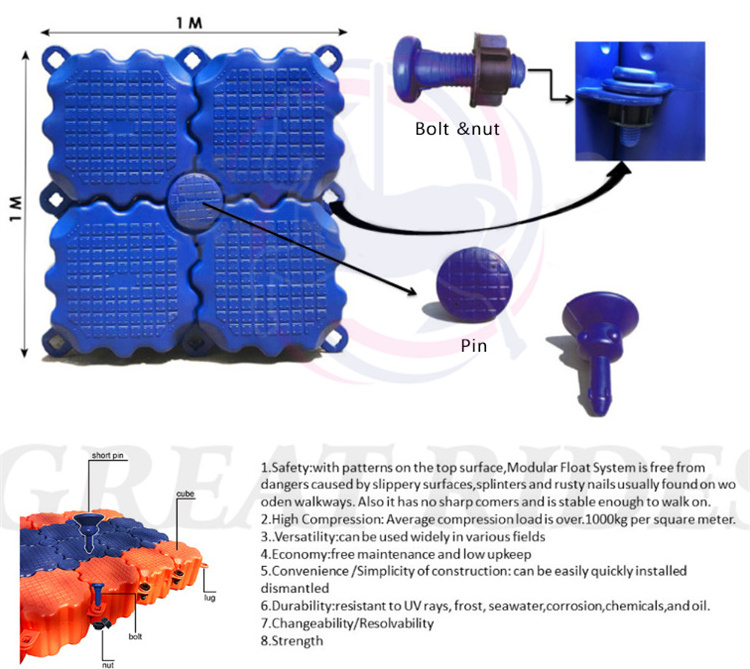 Modular floating pontoon dock Jet Ski Dock HDPE floating pontoon dock platforms and accessories for sale