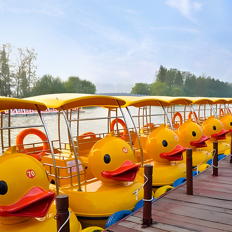 New Style Amusement four person water boat duck Pedal Boat water bike pedal boat for sale