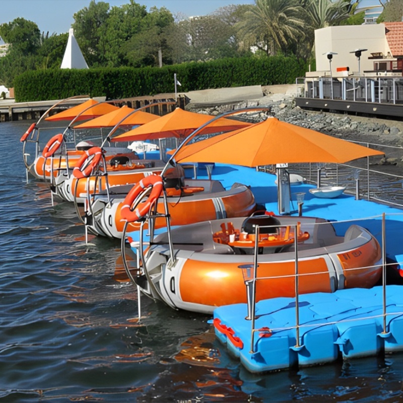 6-8 seats motor boats BBQ donuts boats water floating restaurant barbecue party electric grill boats for sale