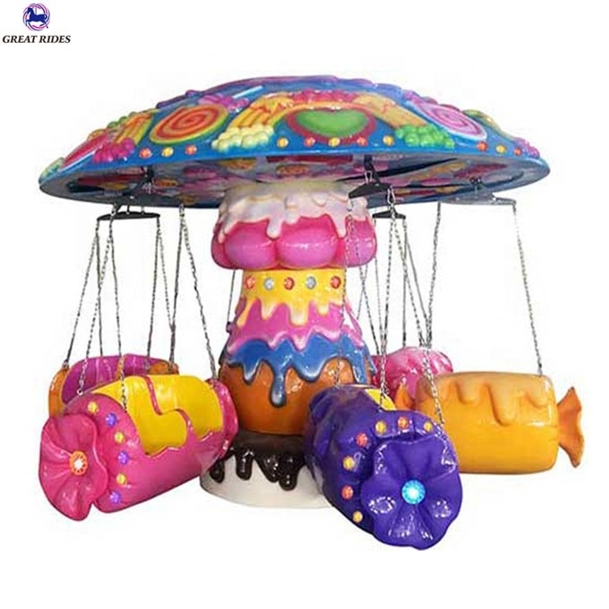 Attractive amusement park rides rotary bee swing mini flying chair ride for sale