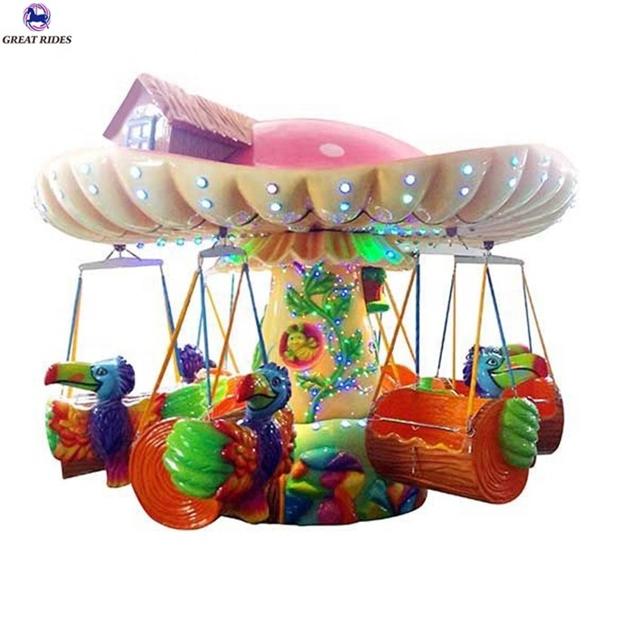 Attractive amusement park rides rotary bee swing mini flying chair ride for sale