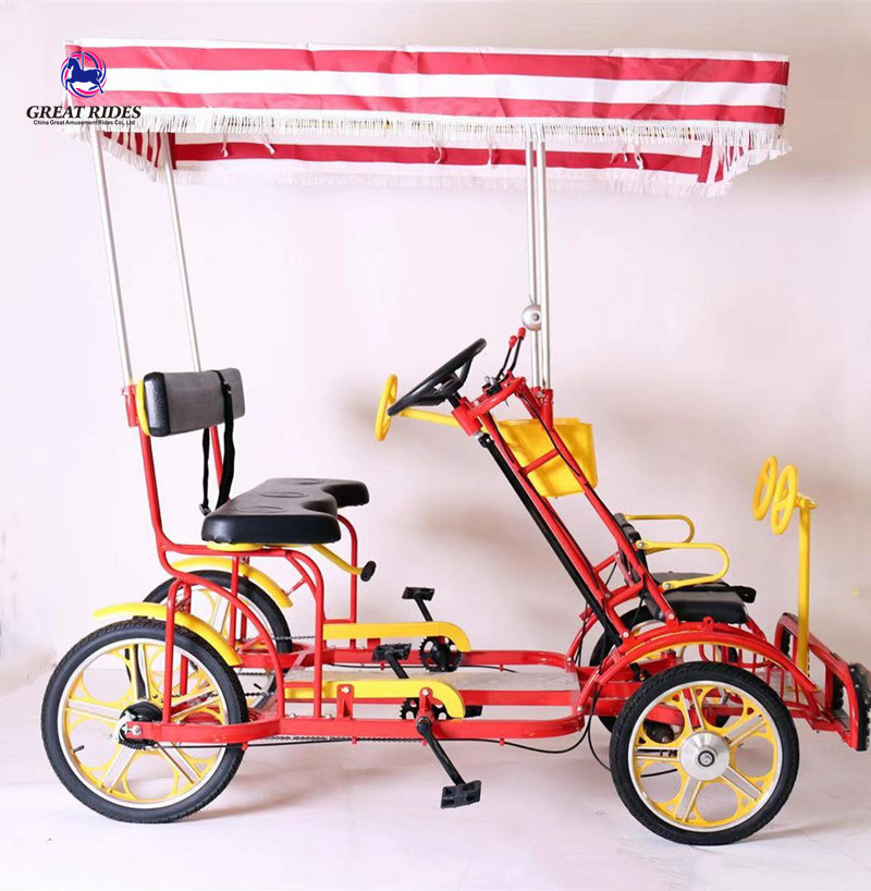 entertainment family rides Park Quadricycle surrey bike/tandem bike for sale