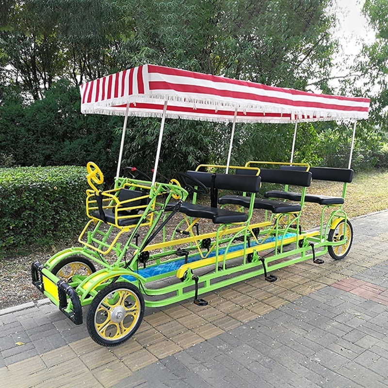 New Design Tandem Bicycle For Kids And Adults 6 Seater Tour Bicycle Sightseeing Tandem Bike