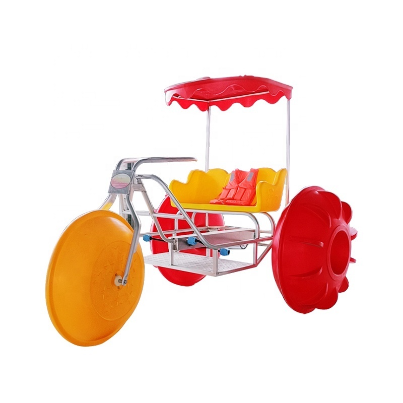 Water Park Sports Equipment Aquatic Tricycle 3 pontoon wheels water tricycle LLDPE material water trike for sale