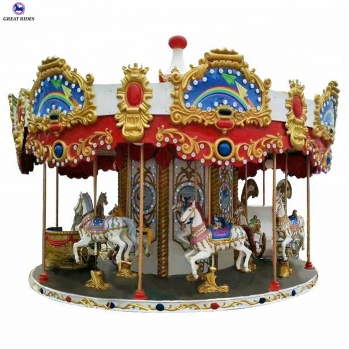 Attractions christmas decoration fairground rides 16 seats merry go round miniature carousel for sale