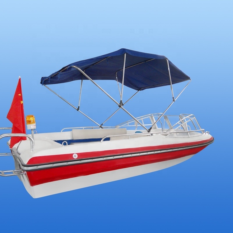 Factory Directly Provide Speed Racing Boat High Quality Fiberglass Yacht 5.38m Small Mini Speed Boat Without Motor