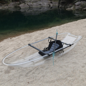 transparent solo aluminum alloy kayak with trolling motor fishing canoe