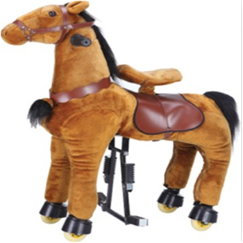 Children game electric plush toy horse mechanical scooter riding horse