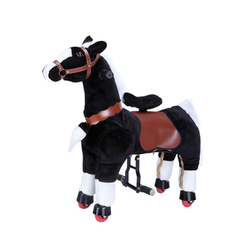 China Supplier Unicorn Style Stuffed Plush Flocking Horse Electric Sliding Small Car Shopping Malls Riding Horse Toys For Sale