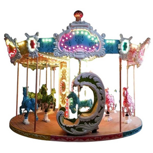 Attractions christmas decoration fairground rides 16 seats merry go round miniature carousel for sale