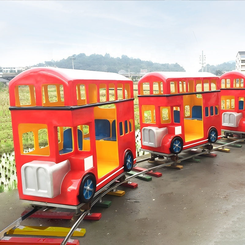 Entertainment Children Outdoor Kids Bus Train Track Electric Amusement Park Train for Sale