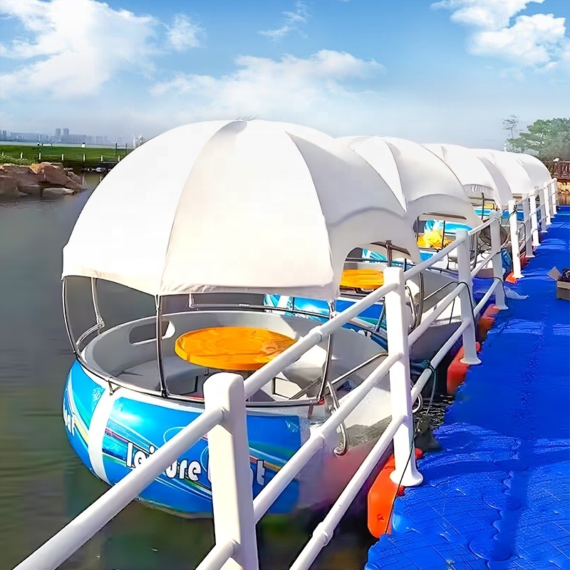 solar panel floating donut BBQ boat good rental business electric leisure boat for sale in UAE