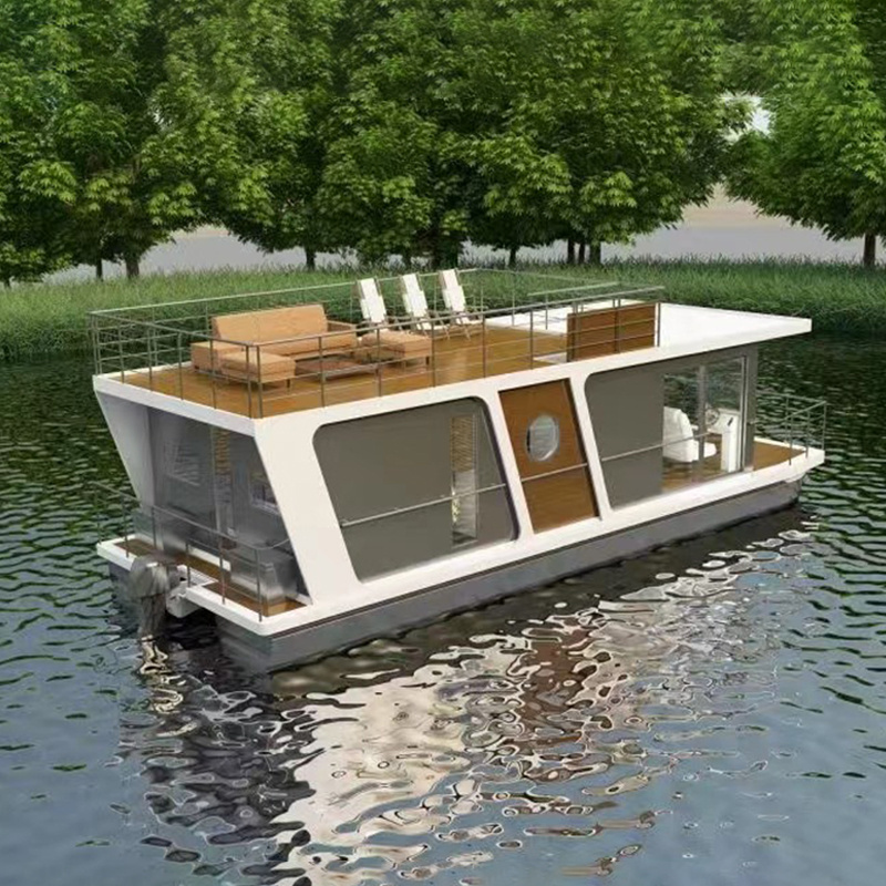 Customize Style and Size House Boat Yacht Luxury Aluminum Pontoon Houseboat for Sale