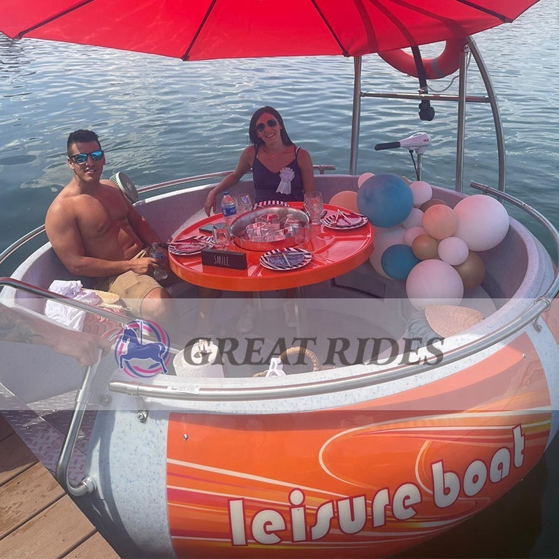 Electric Party Barbecue Bubble Boat BBQ Round Boat With Bluetooth Speaker