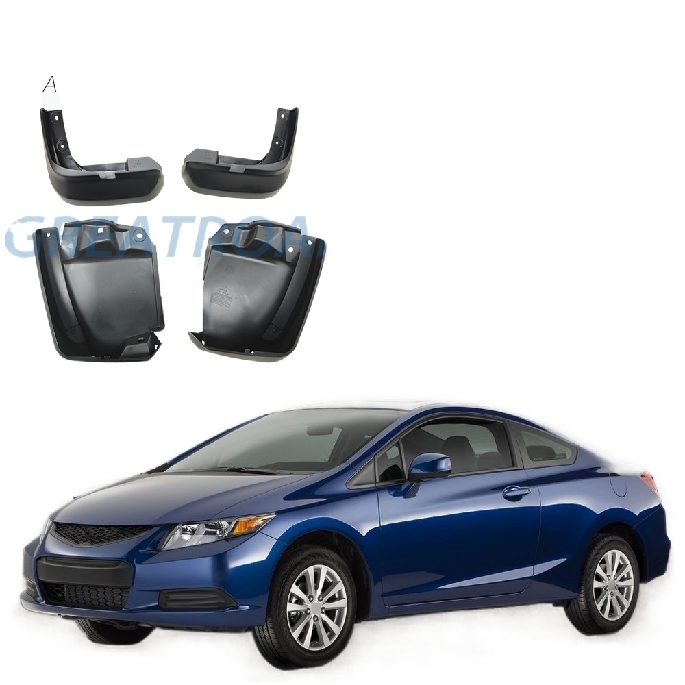 For Honda Civic 2012 2013 2014 2015 Mudflaps Splash Guards Front Rear Mud Flap Mudguards Fender Set Molded Mud Flaps