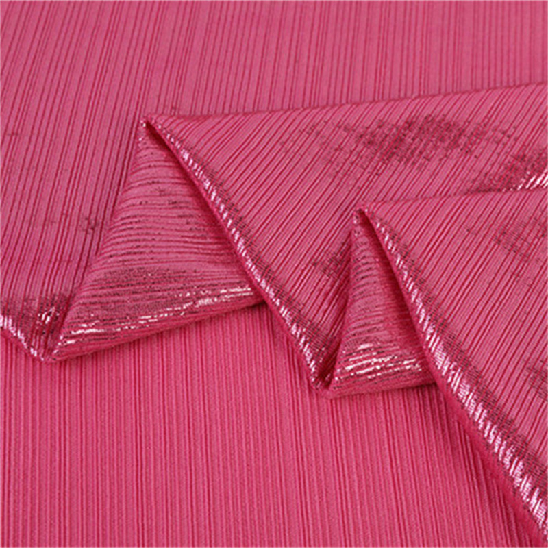 Satin Shinny Liquid 100 Polyester Knit Crystal Laser Holographic Pleated Lurex Evening Dress Metallic Foil Coated Silk Fabric