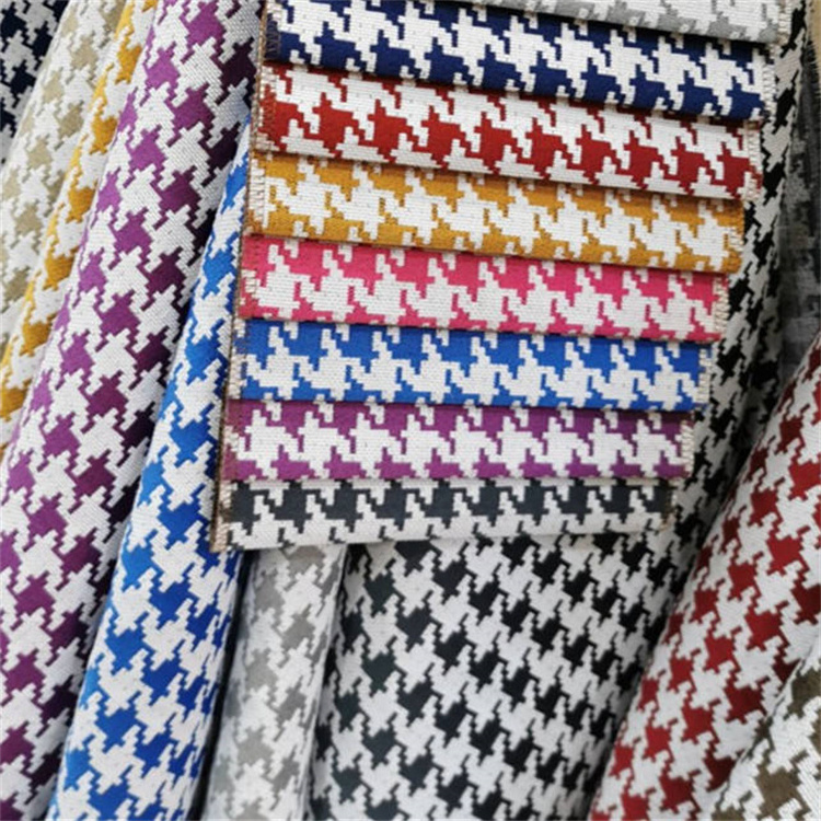 High Quality Textile Curtains Twill Woven Fabric Yarn Dyed Swallow Houndstooth Check 100% polyester Fabrics For Clothing