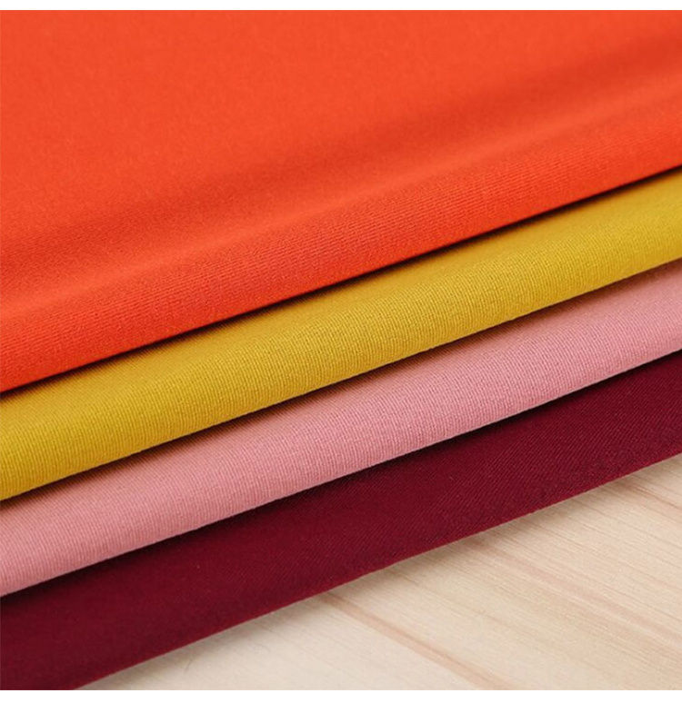 Plain color stretchy knitted jersey polyester and elastane fabric for yoga sports nylon 95 polyester 5 elastane polyamide fabric