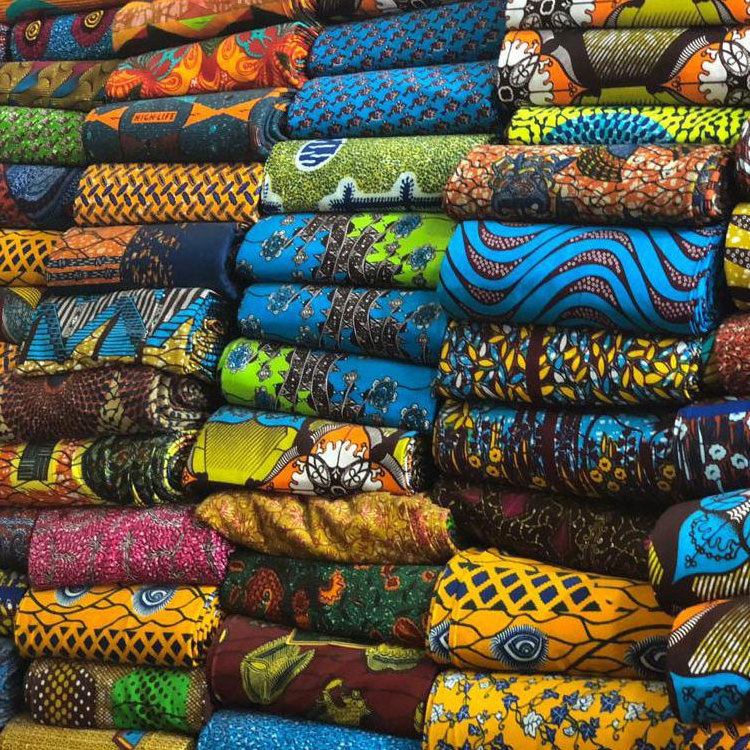 Wholesale 100%cotton hitarget 6yds block ankara fabric african wax print hollandais batik batik cotton fabric