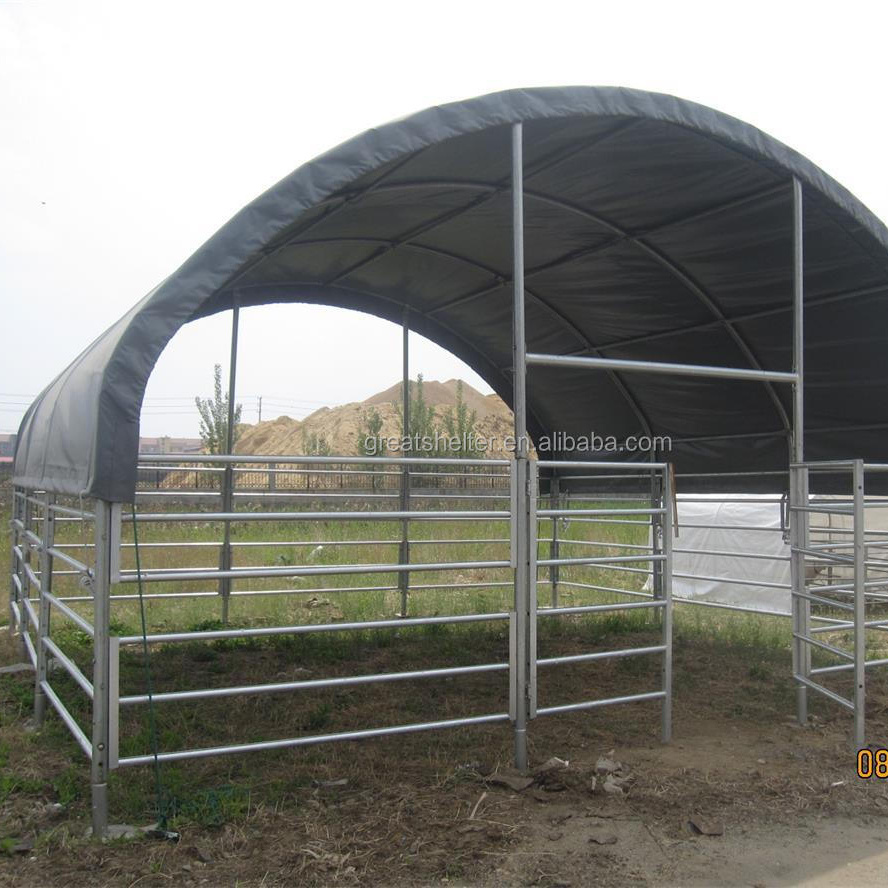 portable cattle barn tent, horse barn, goat tent barn