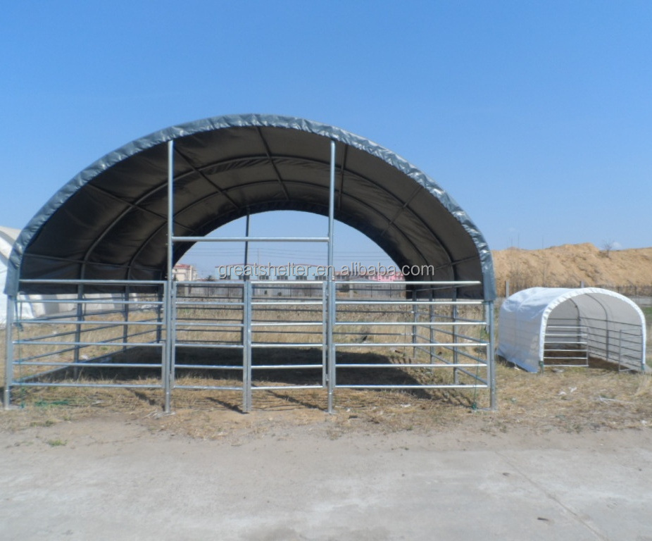 portable cattle barn tent, horse barn, goat tent barn