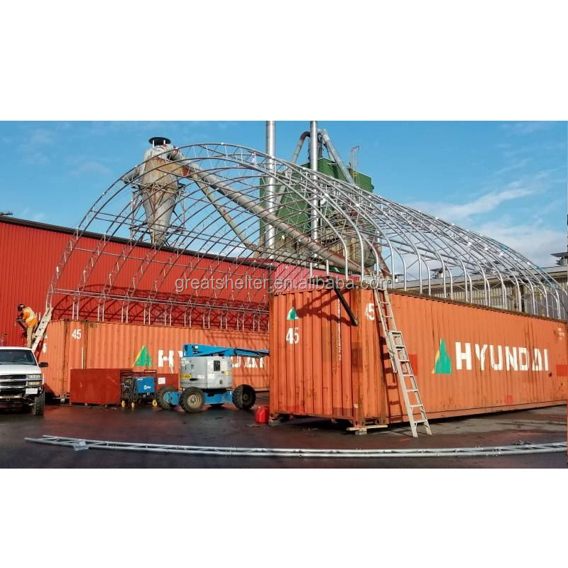 Large Size Strong Storm Resistance Prefab Container Shelter Canopy 12m Wide 6m Long Container-Shelter