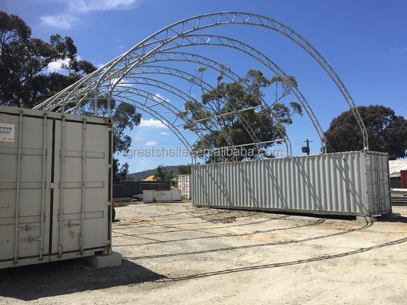 Portable Galvanized Dome Frame Container Garage For Sale 4040 Shipping Container Garage Cover Tent