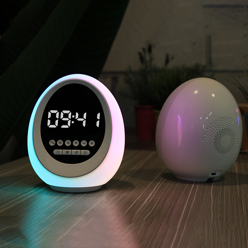 Portable LED Wireless Bluetooth Speaker Alarm Clock with Lights