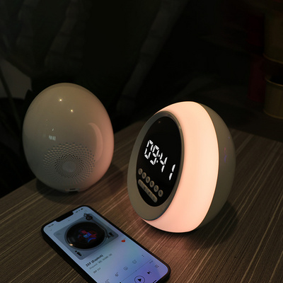 Portable LED Wireless Bluetooth Speaker Alarm Clock with Lights