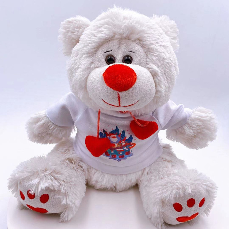 sublimation plush toy with poly t-shirt cheap plush animal  stuffed toy  for Christmas day