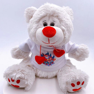 sublimation plush toy with poly t-shirt cheap plush animal  stuffed toy  for Christmas day