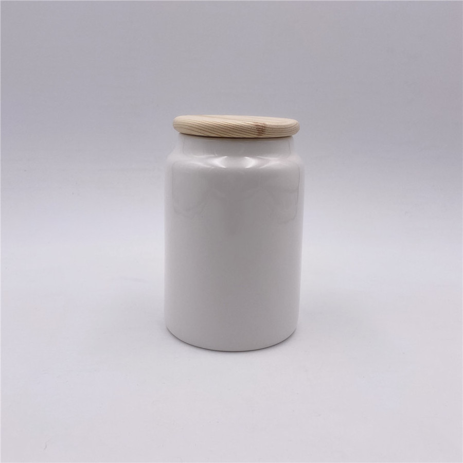 sublimation small ceramic candy jar with  lid ceramic jar best Christmas items  ceramic pickle jar