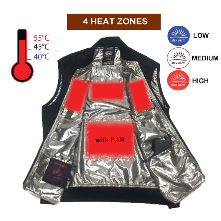 Fashion Sense Women Fleece Slim Fit 4 Heat Zones Battery Heated Vest With 3 Temperature Control For Outdoor Work Office