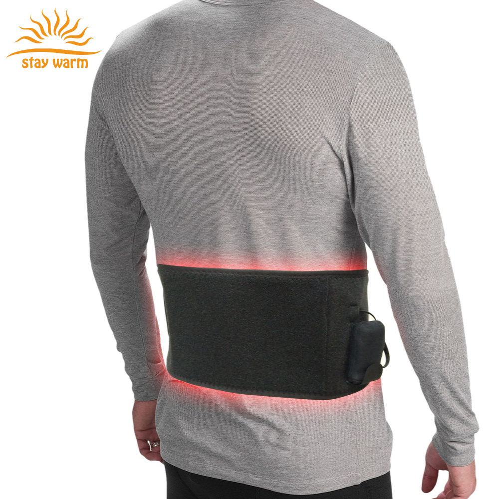 heated back wrap with 7.4v battery lumbar therapy pad