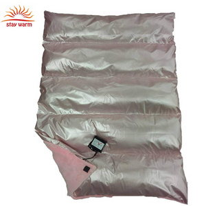 winter portable 5v or 7.4v usb battery operated electric down blanket with 3 heat settings