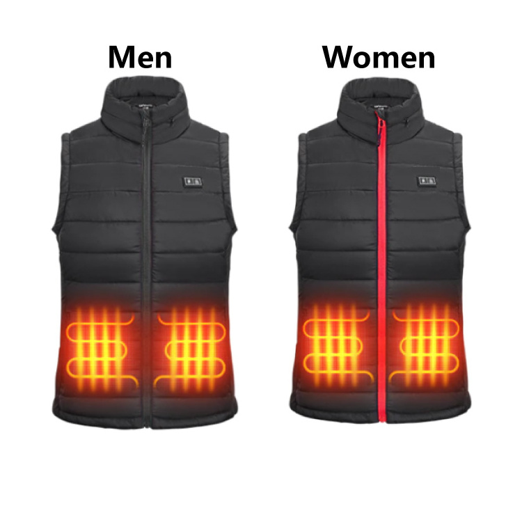 Custom Unisex Usb Rechargeable Smart Electric Heated Vest Gilet With Hooded For Winter Outdoor