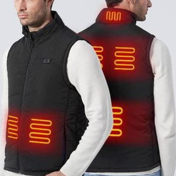 Custom Unisex Usb Rechargeable Smart Electric Heated Vest Gilet With Hooded For Winter Outdoor