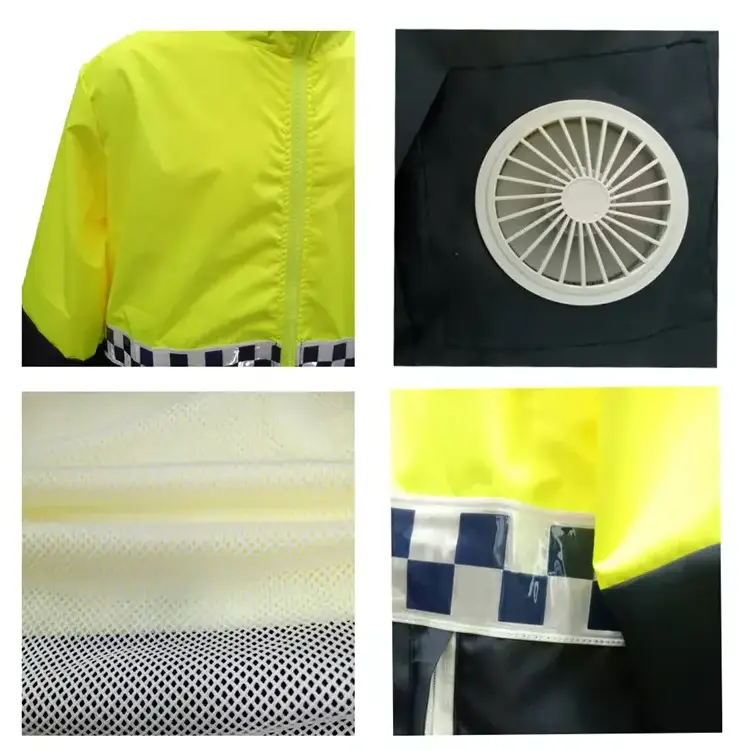 Summer Cordless Reflective Cooling Fan Clothes Long Sleeve Air Conditioning Jacket For Men Women