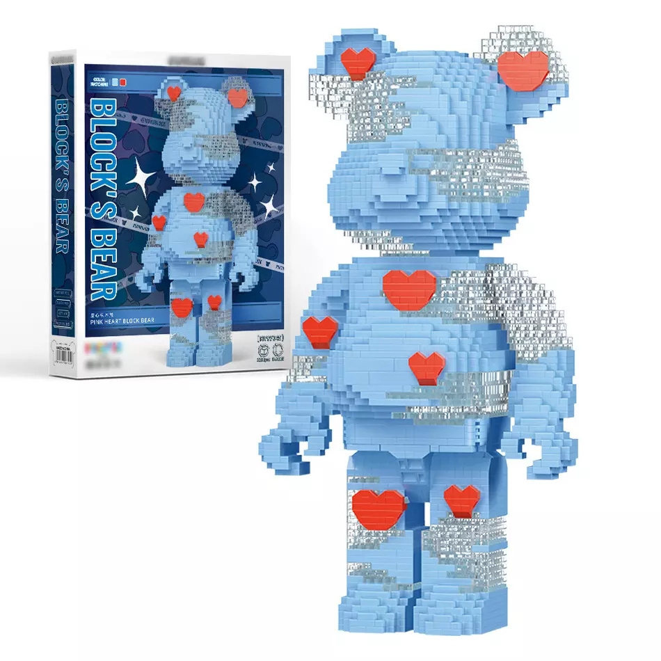 Moyu 97044 97045 97046 3D Model Love Graffiti Bear Mini Bricks Bearbrick Micro Building Blocks Figures Toys For Gift