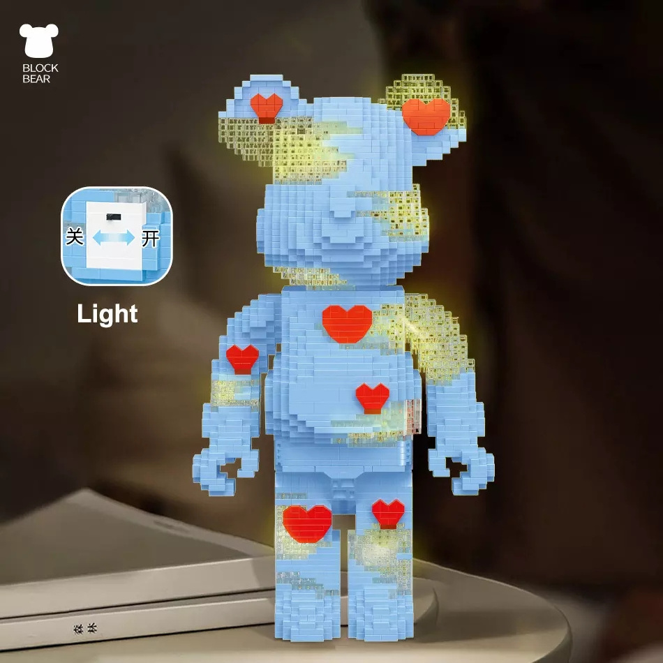 Moyu 97044 97045 97046 3D Model Love Graffiti Bear Mini Bricks Bearbrick Micro Building Blocks Figures Toys For Gift