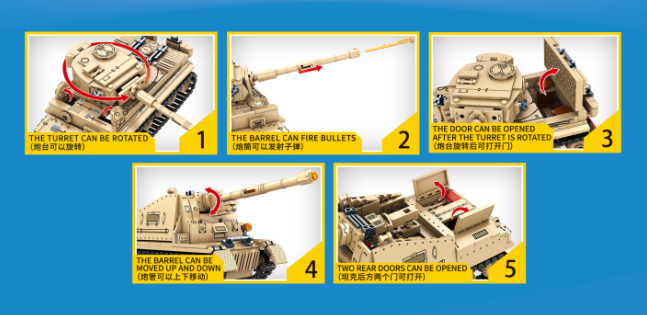 SEMBO 207006 2 style transform Tank Tiger Weasel Tank Model Building Block Self-anti-tank Weapon Soldier Bricks Sets